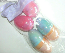 NWT NEW Easter Egg Fillable Holiday Home Pink Aqua Orange Shimmery Set 6