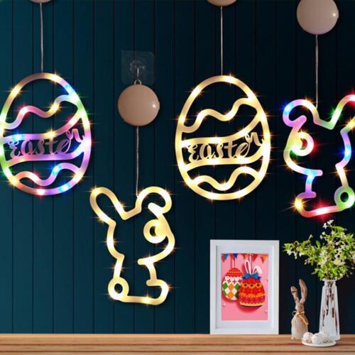 1pcs Easter Window Lights Hanging Bunny Indoor LED Suction Cup Hanging Ligh HOT