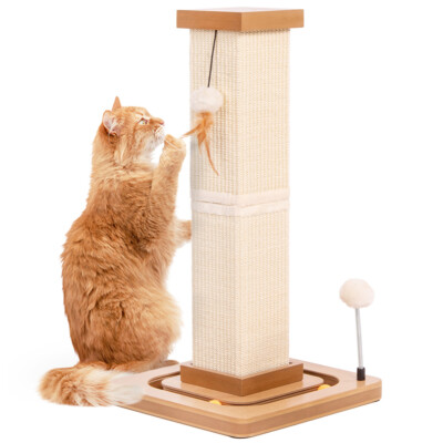 Kratzstamm Karlo - Kratzsäule mit Spielschiene Katzenspielplatz Sisalstamm