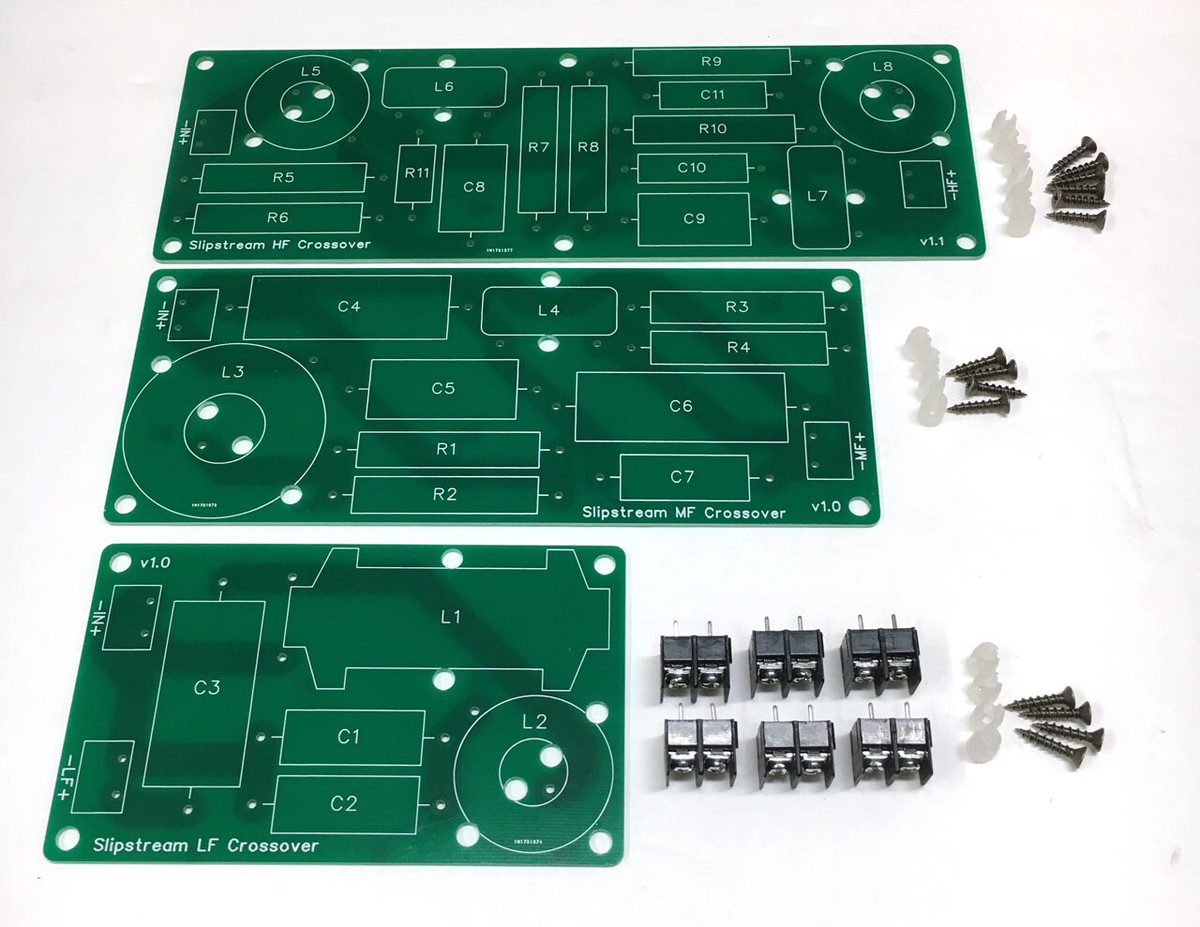 Set of Crossover PCBs for the Slipstream DIY speaker design - PCB