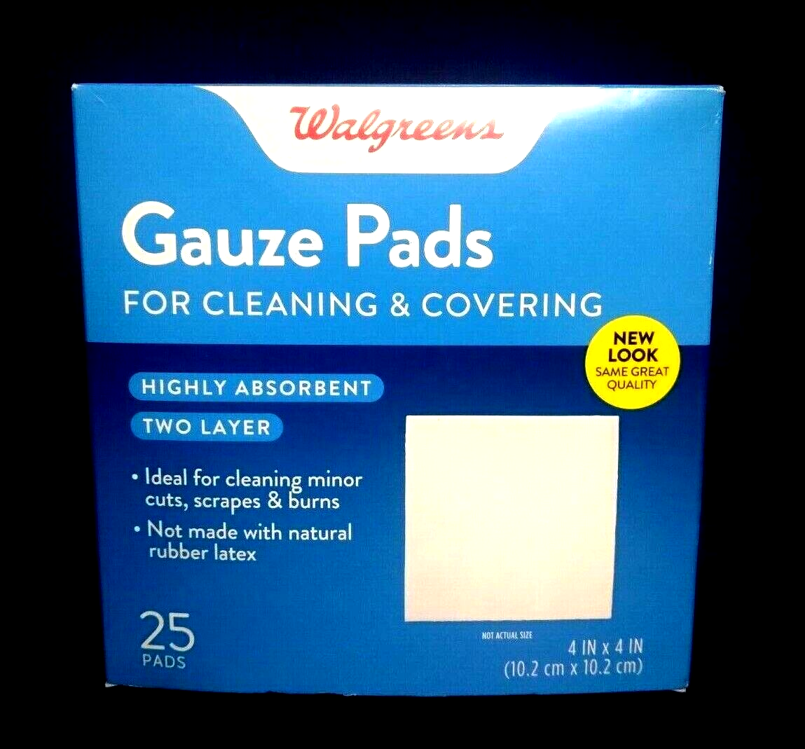 WALGREENS BOX OF GAUZE PADS 4 inch by 4 inch25 Sealed Pouches in Box eBay