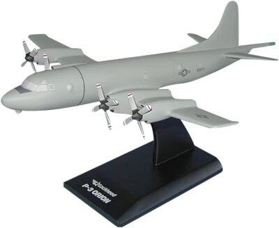 US Navy Lockheed P-3 Orion Low-Viz Gray Black Base Desk 1/85 Model SC Airplane
