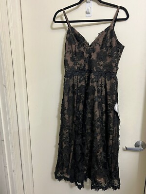 dress the population tahani Dress the Population Tahani Floral Embroidered Fit & Flare Midi Dress in Peacock BLUE at Nordstrom, Size Small