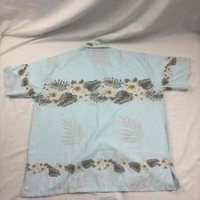 Makani Mens Hawaiian Shirt Blue Floral Print Short Sleeve Collared XXL