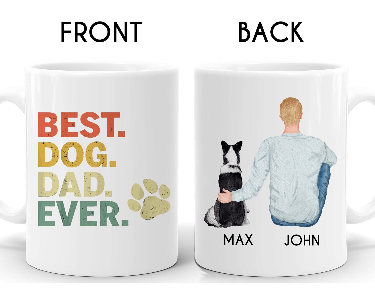 Personalized Border Collie Mug Border Collie Dad Mug Border Collie Lover Mug