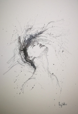 Original A4 Size Scribble Ink Sketch #29 By Ray Statter  (2025)
