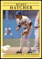 Mickey Hatcher #206b 1991 Fleer Jumbo Pack version