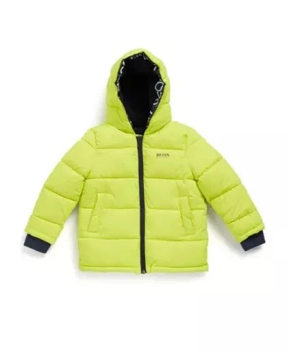 Hugo Boss Youth Jacket Logo Hood Yellow Age 16Y Brand New Genuine RRP 159 R