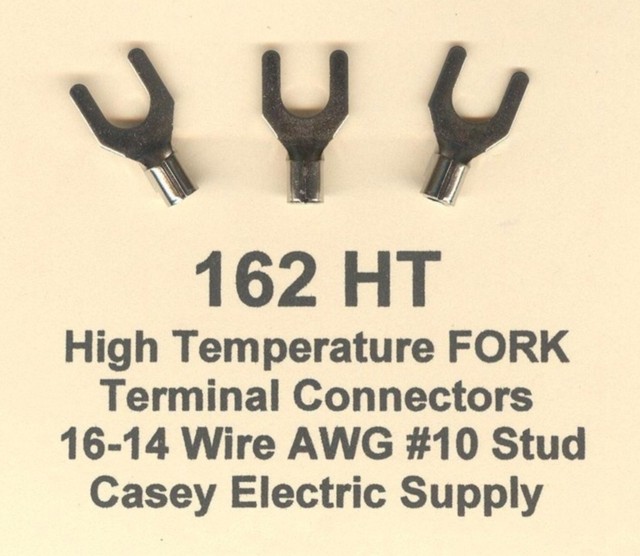 100 High Temperature FORK SPADE Terminal Connector 1614 Wire Gauge AWG 10 Stud eBay