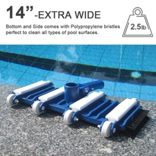 Flexible Pool Vacuum Head 14.4x10.5x2.2 Thermoplastic Design Professional Vacuum