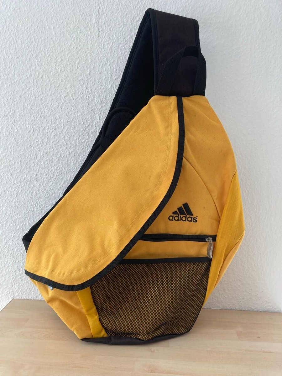 Vintage Adidas Sling Rucksack, gelb, gebraucht