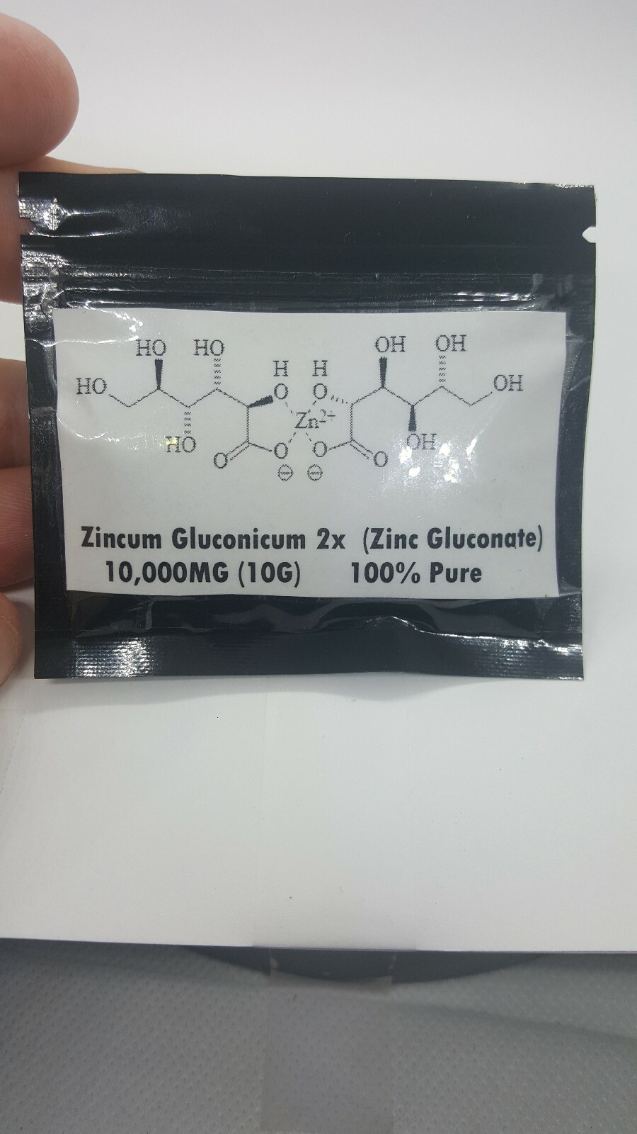 10g (10000mg) Pure Zincum Gluconicum 2x (Zinc Gluconate)Coldeeze