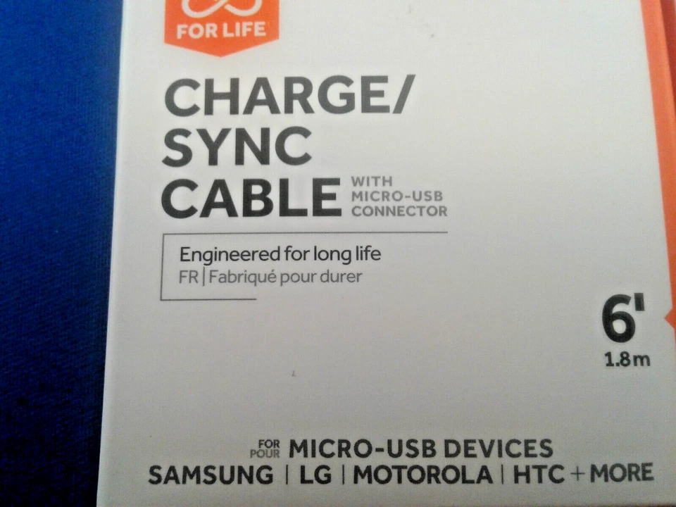 Cable de Carga/Sincronización Griffin con Conector Micro-USB 6' 1.8m Lote de 2 Foto 2 de 3
