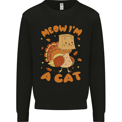 Thanksgiving Weihnachten Truthahn Ich Bin Eine Katze Kinder Sweatshirt Pullover