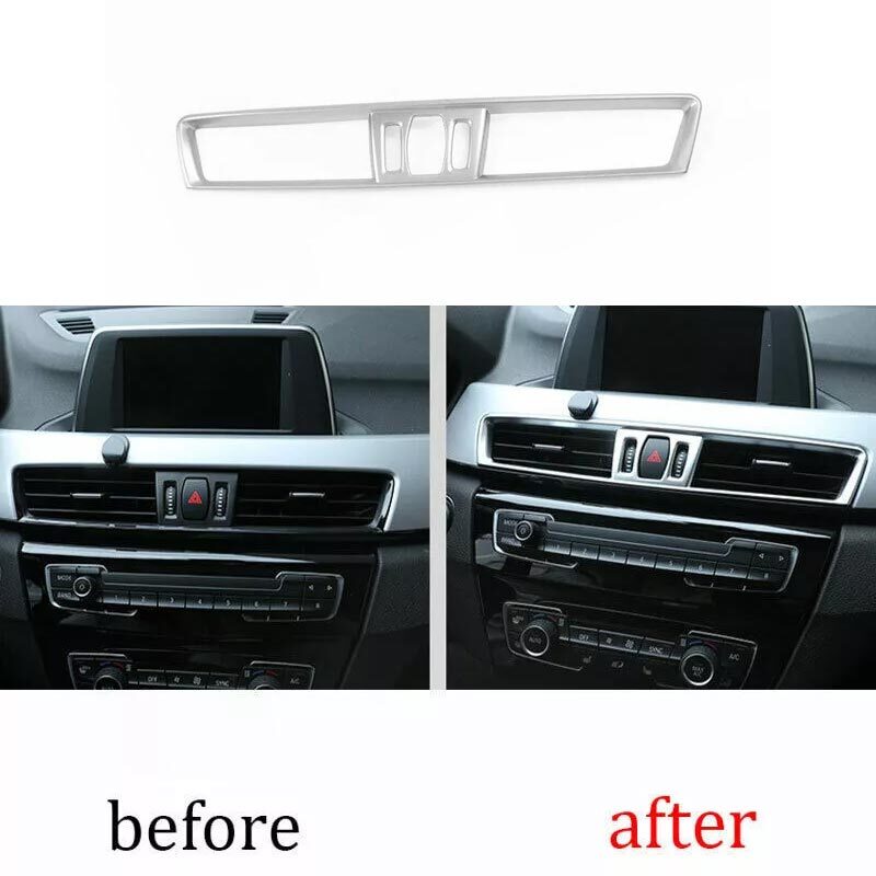 2016-2021 Central Console Air Outlet Vent For BMW X1 F48 Matte Silver Cover Trim