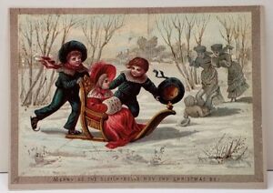 Merry-as-the-Sleigh-Bells-May-Thy-Christmas-Be-Repro-of-1874-1895-Postcard-E10