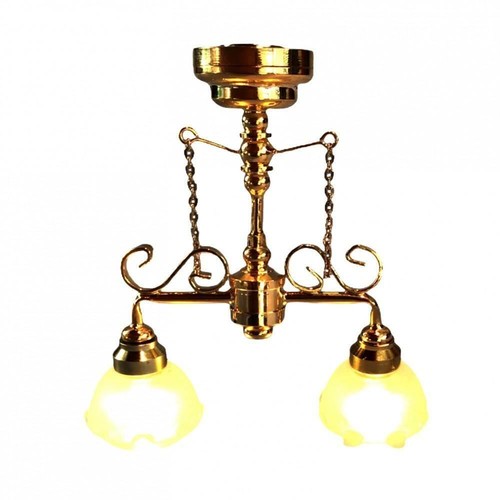 The Miniature Light Company Casa delle bambole vittoriana lampada a olio in vetro anticato, illuminazione elettrica
