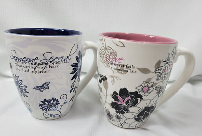 2-Mark My Words Mugs Someone Special & Love Never Fails 1st Corinthians 13:8