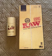 Raw Bundle 1200 Classic King Sz Rolling Papers Cones + Six Shooter Loader Device