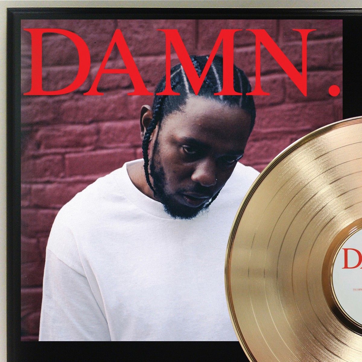 Kendrick Lamar - Damn Gold LP Record Plaque Display | eBay Kendrick Lamar - Damn Gold LP Record Plaque Display | eBay