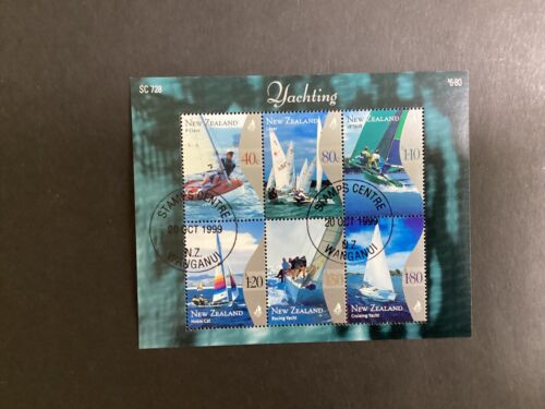 NEW ZEALAND USED MINIATURE SHEET-1999 YACHTING SG MS 2302