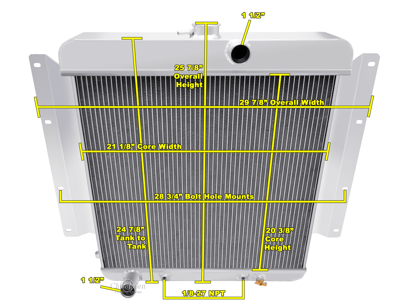 2 Row Kool Champion Radiator for 1961 - 1969 Dodge D100 Series | eBay