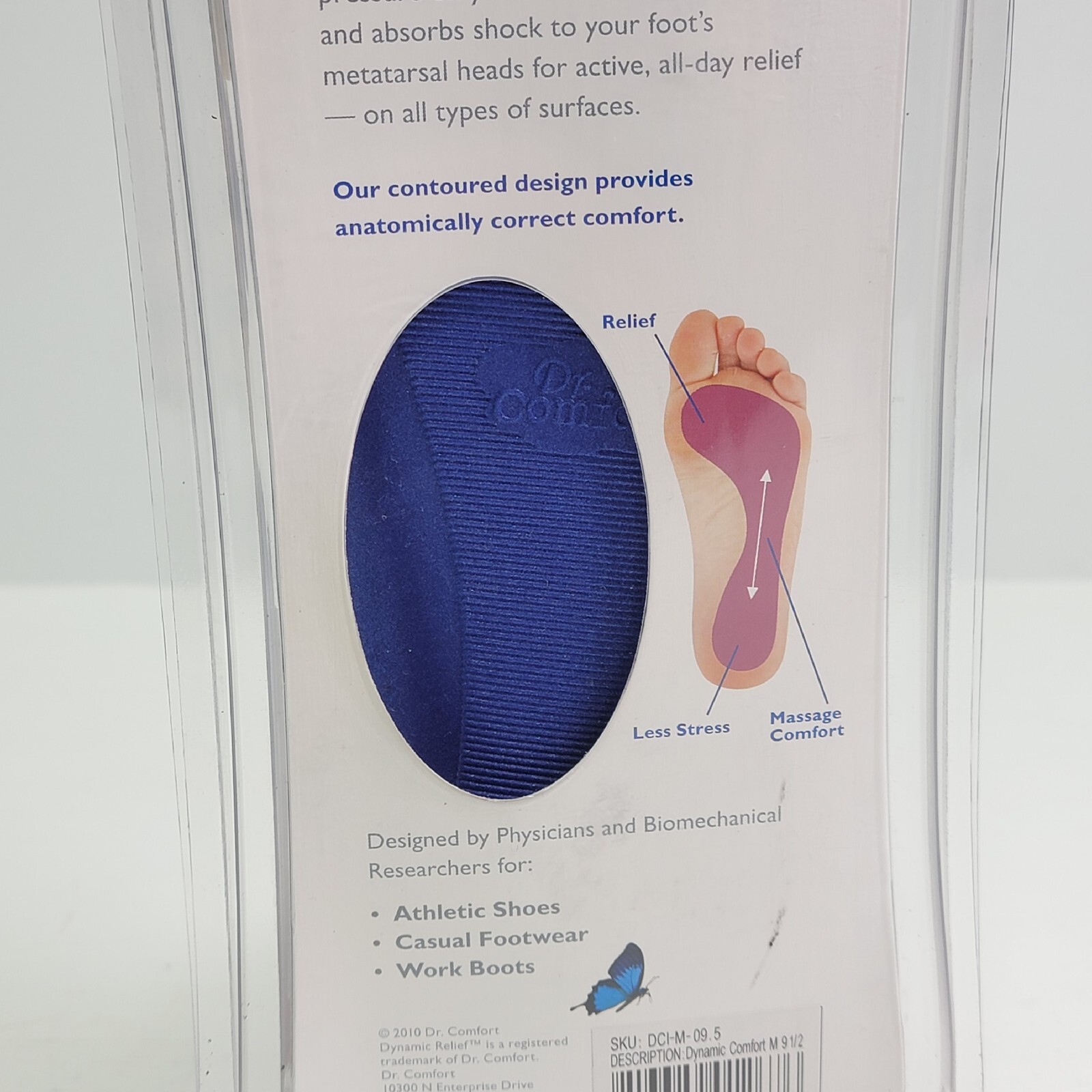Dr. Comfort Men's Dynamic Relief Liquid Motion Inserts Shoe Insole Sz 9 ...