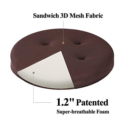 Set Of 2 Bar Stool Cushions 14x14 Inches Breathable Round Bar Stool