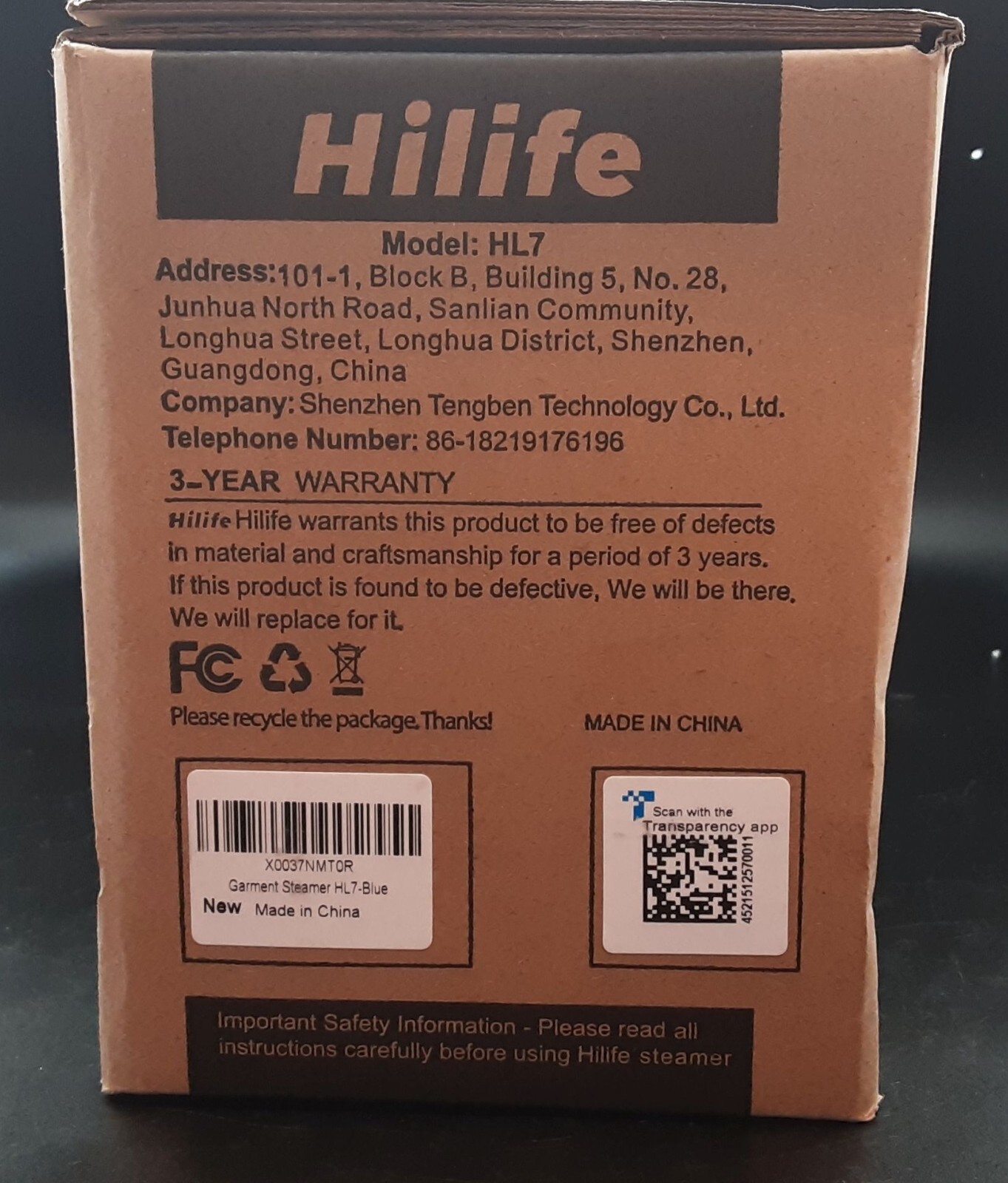 Hilife HL7 Mini Travel Handheld Garment Steamer Clothing Capacity 240ml