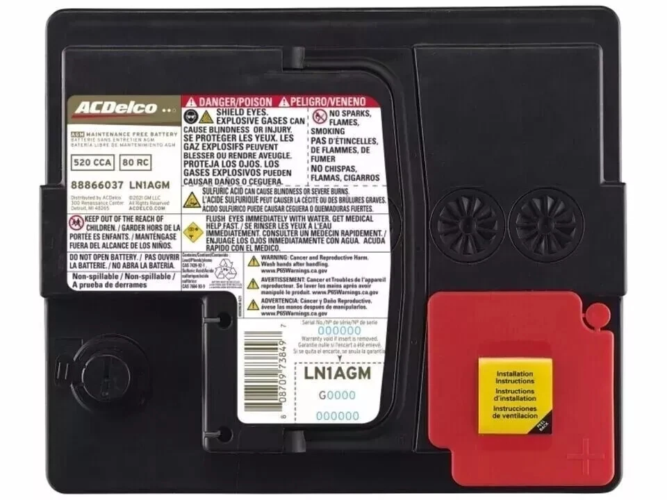 Batería AcDelco Gold 12V para Chevy BOLT EV 2017-22 SPARK EV 14-16 50 AMP Foto 2 de 4