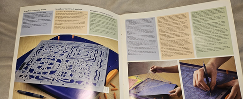Fiskars ScrapBoss with 15 Texture Embossing Stencils Box Instructions Stylist - Picture 14 of 18