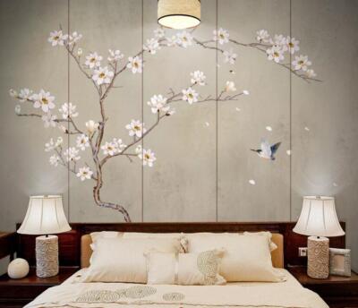 3D Flower Branch Bird ZHUA2418 Wallpaper Wall Murals Removable Self-adhesive Amy