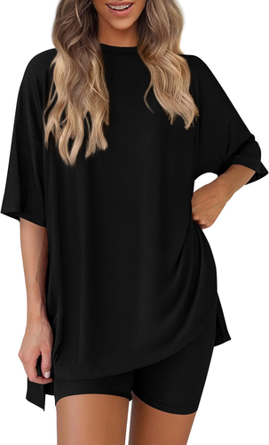 PRETTYGARDEN Women'S Two Piece Lounge Set 2025 Summer Casual Oversized Shirts Bi - Picture 12 of 12