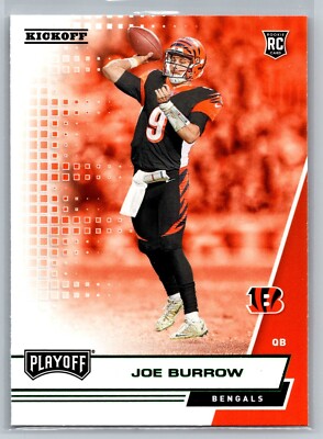 Joe Burrow 2020 Panini Playoff #201 Rookie RC Kickoff Green Foil
