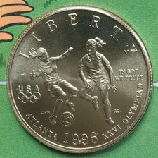 1996  Olympic Soccer UNC Commemorative Clad Half Dollar Y/C Edition with OGP