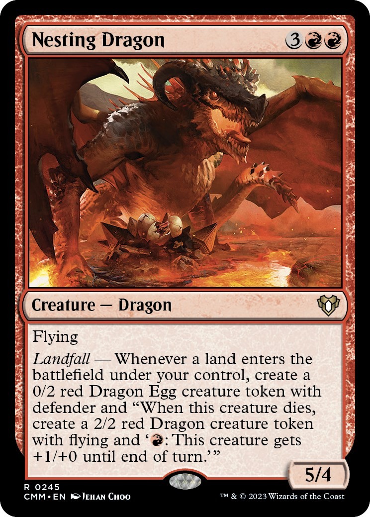 Nesting Dragon - 245 - LP - Commander Masters