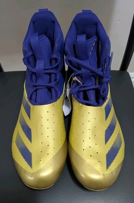 adidas Men's SM Adizero Chaos Football Cleats Gold Purple Sz 14 JH5735 NWOB