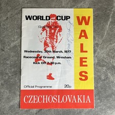 SIGNED BY BILL SHANKLY Wales v Czechoslovakia Programme World Cup Qualifier 1977