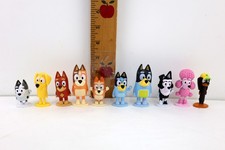 Moose Bluey, Friends  Family Character Toy Figures Cake Topper Lot of 10