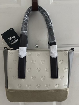 New Disney Loungefly Mickey & Friends Canvas Mini Tote Crossbody Bag Purse B27
