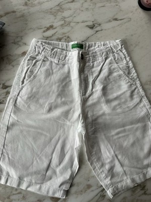 Benetton Leinen Shorts Jungen weiss Größe 13-14 Jahre XXL
