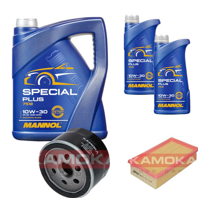 KAMOKA Inspektionspaket MANNOL Special Plus 10W-30 7L für Renault Modus/Grand