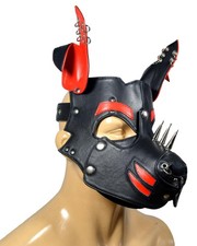 Leather Puppy Hood Custom Head Mask Novelty Costume Dog halloween