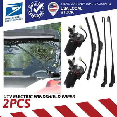 #ad #ad 12V Electric Windshield Wiper Motor Kit Universal or UTV Polaris RZR Kawasaki $50.99