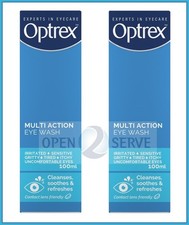 Image of 2x Optrex Multi Action Eye Wash - Irritated Tired Gritty Sensitive Eyes - 100ml