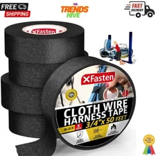 Xfasten Wire Harness Tape, 3/4-Inch X 50-Foot (5-Pack), High Temp Wiring Loom