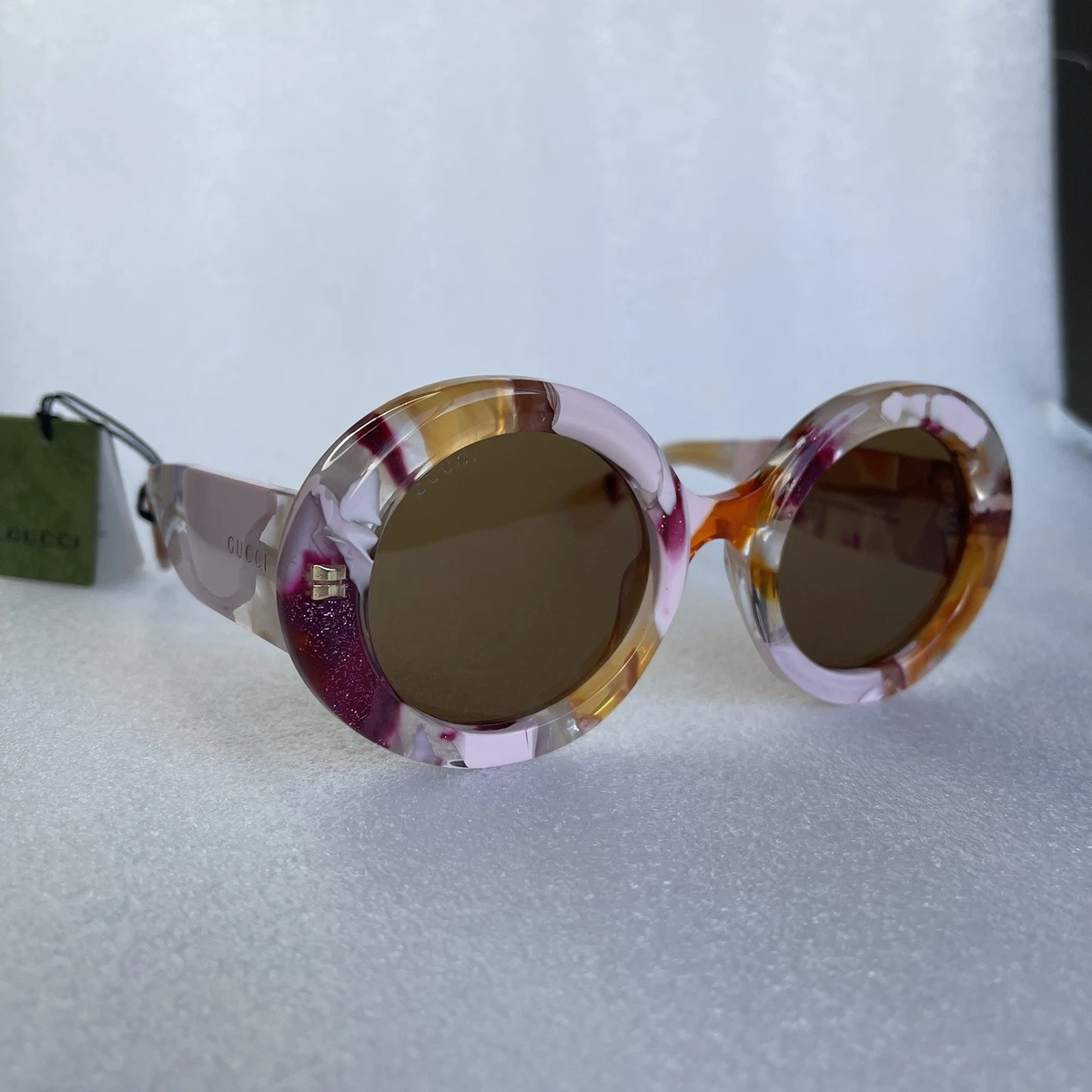 Gucci Pink Round Sunglasses for Women for sale | eBay display picture 3