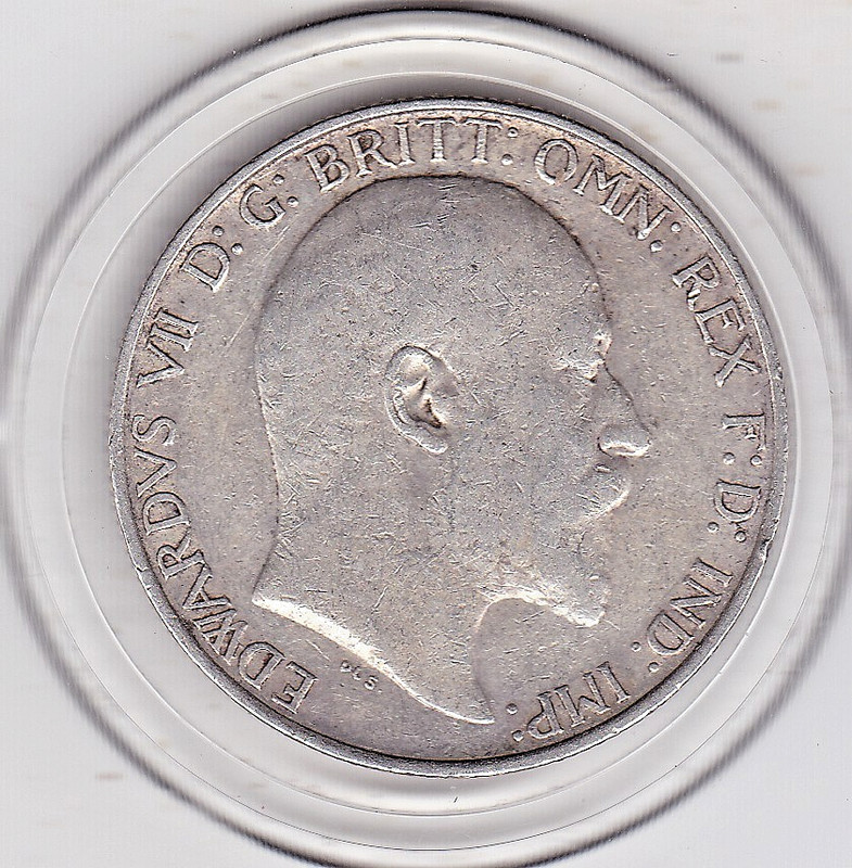 Sharp  1910   King  Edward  VII  Florin  (2/-)  Silver (92.5%)  Coin