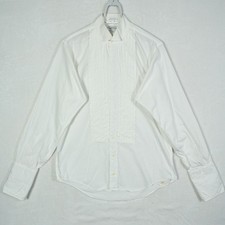 Burberrys Mens White Pleated Bib Wing Collar Tuxedo Shirt 16-35 USA Made Wedding