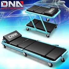 48" Folding Automotive Creeper for Garage Mechanic Rolling Under Car Sky Blue